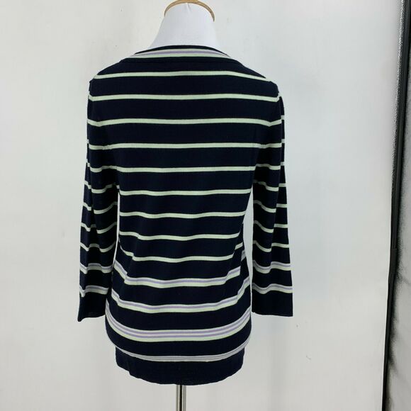 J. Crew Tippi Merino Wool Sweater Womens S Small Multi Colored Stripe Pullover - Picture 4 of 11